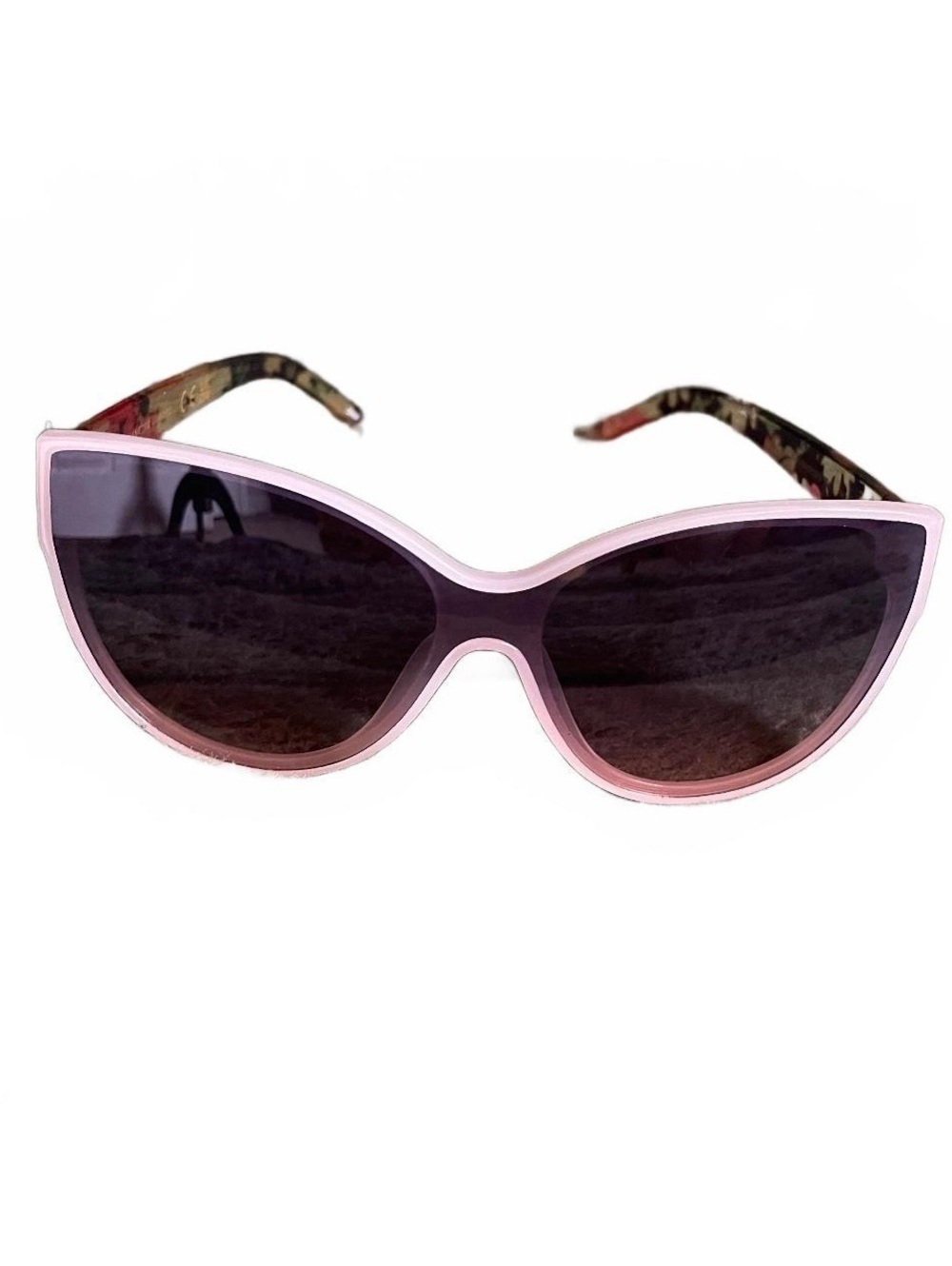 Nanette Lepore Pink Cat Eye Sunglasses with Floral Arms